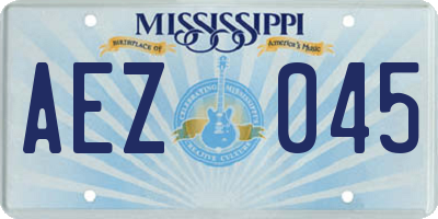 MS license plate AEZ045