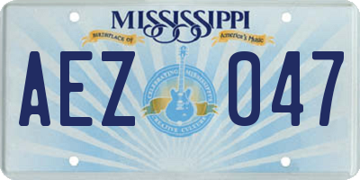 MS license plate AEZ047