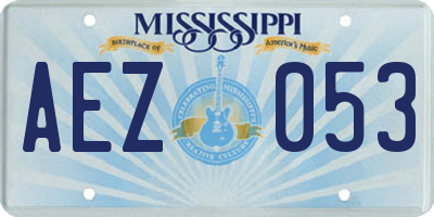MS license plate AEZ053