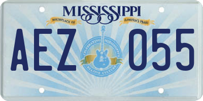 MS license plate AEZ055