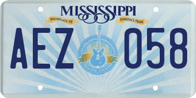 MS license plate AEZ058