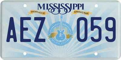 MS license plate AEZ059
