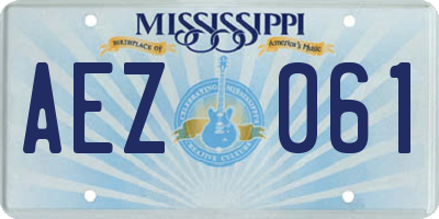 MS license plate AEZ061