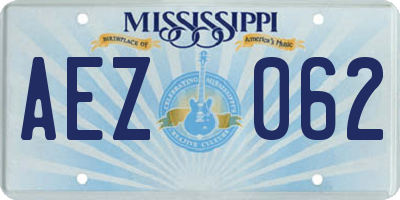 MS license plate AEZ062
