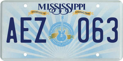 MS license plate AEZ063