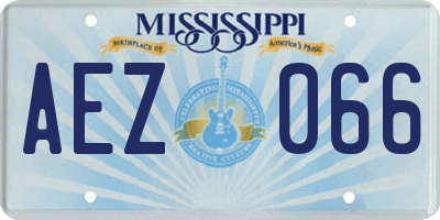 MS license plate AEZ066