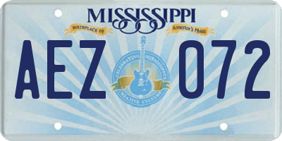 MS license plate AEZ072