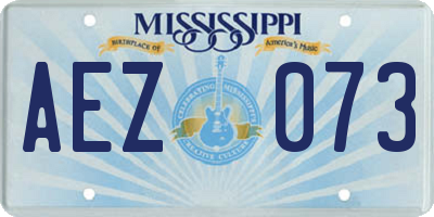 MS license plate AEZ073