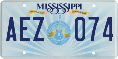 MS license plate AEZ074