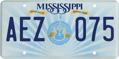 MS license plate AEZ075