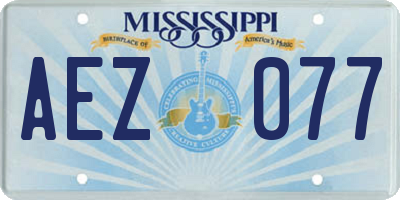 MS license plate AEZ077
