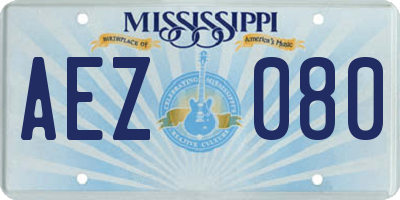 MS license plate AEZ080