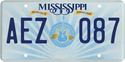 MS license plate AEZ087