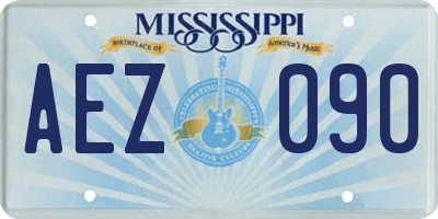 MS license plate AEZ090