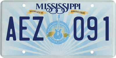 MS license plate AEZ091