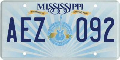 MS license plate AEZ092