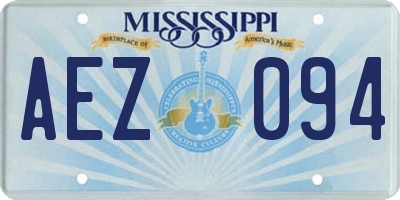 MS license plate AEZ094