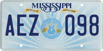 MS license plate AEZ098