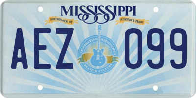 MS license plate AEZ099