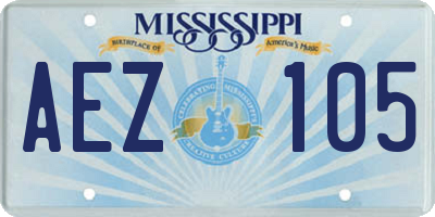 MS license plate AEZ105