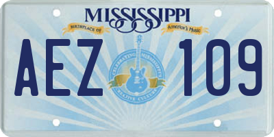 MS license plate AEZ109