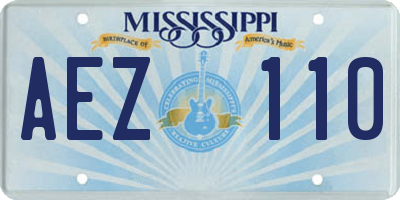 MS license plate AEZ110