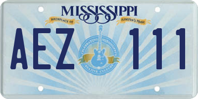 MS license plate AEZ111