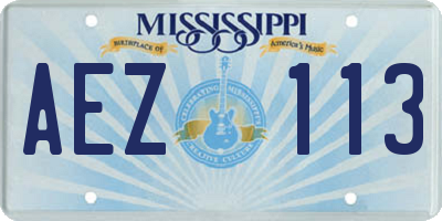 MS license plate AEZ113