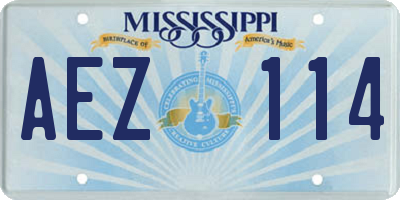 MS license plate AEZ114