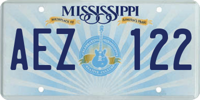 MS license plate AEZ122