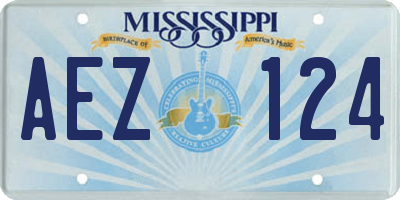 MS license plate AEZ124
