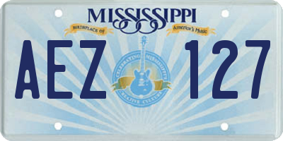 MS license plate AEZ127