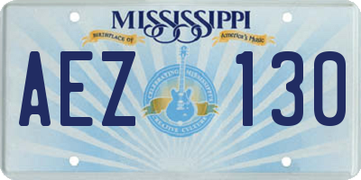 MS license plate AEZ130