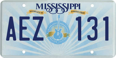 MS license plate AEZ131