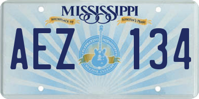 MS license plate AEZ134