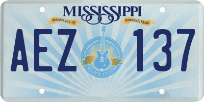 MS license plate AEZ137