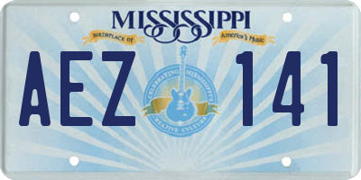 MS license plate AEZ141