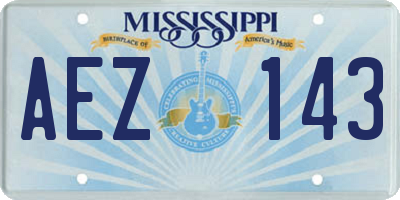MS license plate AEZ143