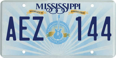 MS license plate AEZ144