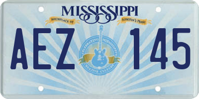 MS license plate AEZ145