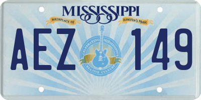 MS license plate AEZ149