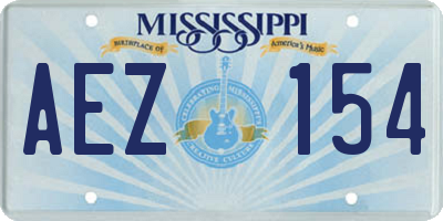 MS license plate AEZ154