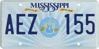 MS license plate AEZ155