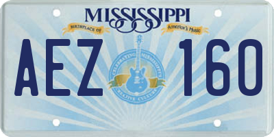 MS license plate AEZ160