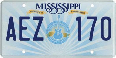 MS license plate AEZ170