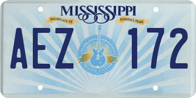 MS license plate AEZ172
