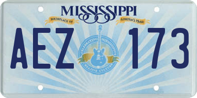 MS license plate AEZ173
