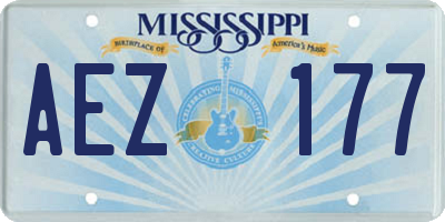 MS license plate AEZ177
