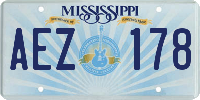 MS license plate AEZ178