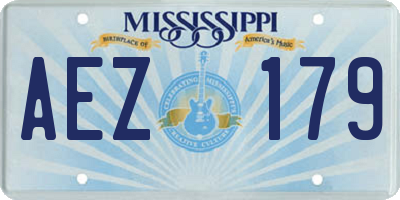 MS license plate AEZ179